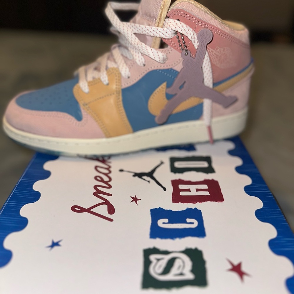 Jordan Boys Sneakers in Pink, Blue, and Yellow